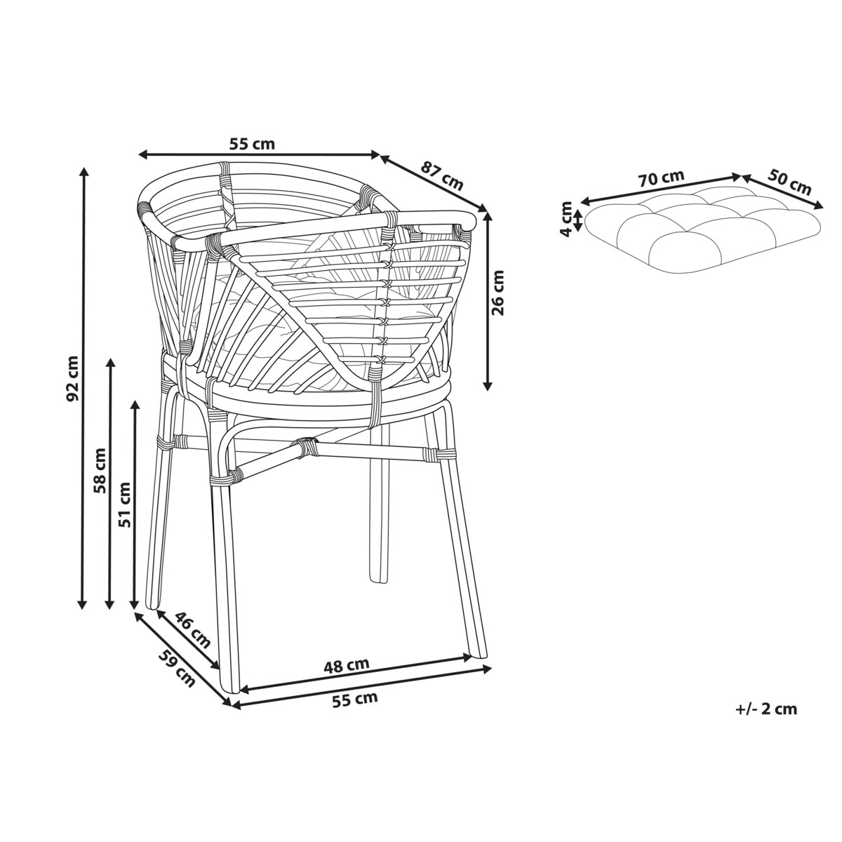Łóżeczko dziecięce rattanowe jasne GRUISSAN