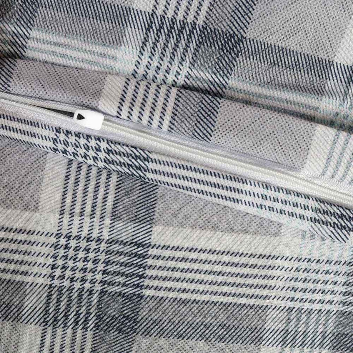 Poszewka dekoracyjna bawełniana 40x40 Grid szara klasyczna krata, Cottonlove, Darymex