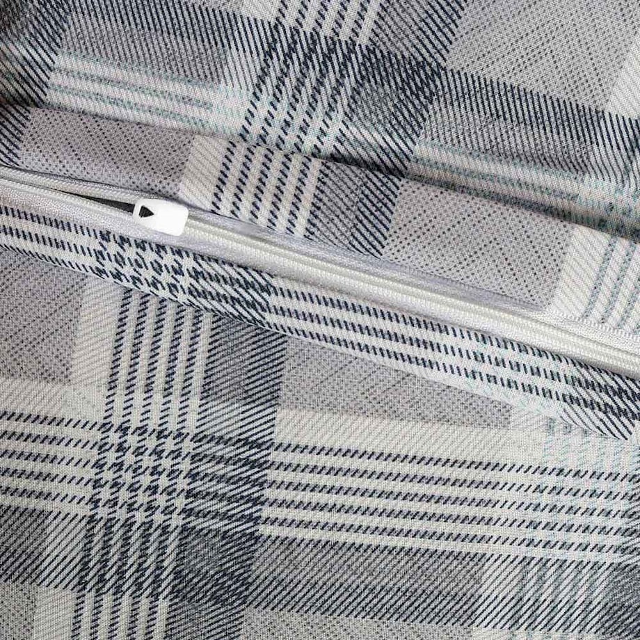 Poszewka dekoracyjna bawełniana 40x40 Grid szara klasyczna krata, Cottonlove, Darymex