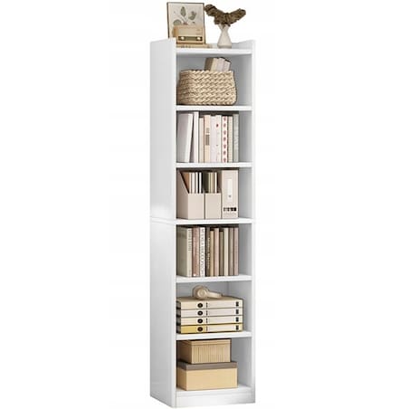 Biały regał stojący na książki półki wysoki skandynawski słupek szafa 180cm