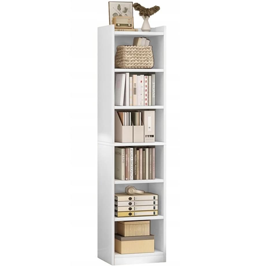 Biały regał stojący na książki półki wysoki skandynawski słupek szafa 180cm
