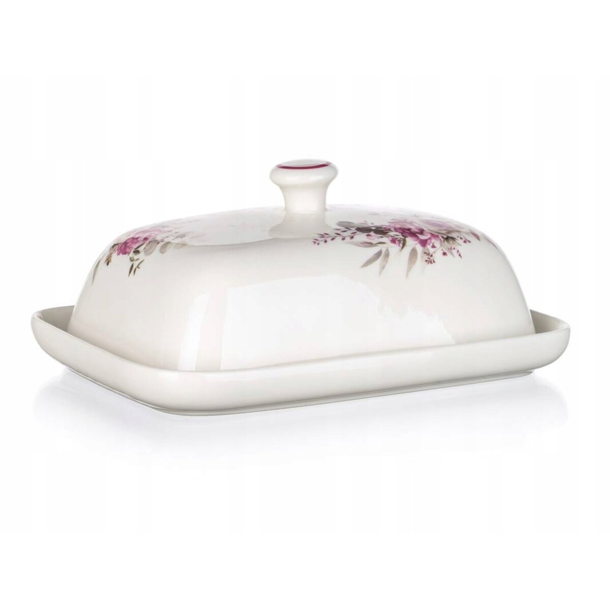 MASELNICZKA CERAMIKA na masło pojemnik w róże kwiaty na prezent kuchenne