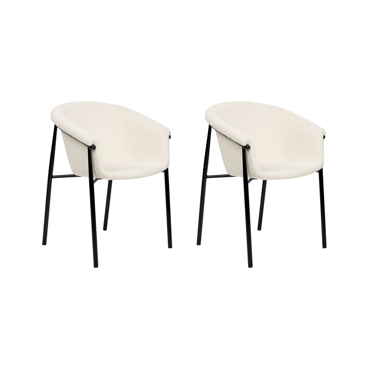 Zestaw 2 krzeseł do jadalni boucle biały AMES