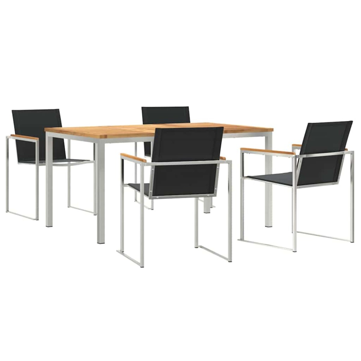 vidaXL Zestawdojedzeniawogrodzie 5 pcs DrewnoTekowe