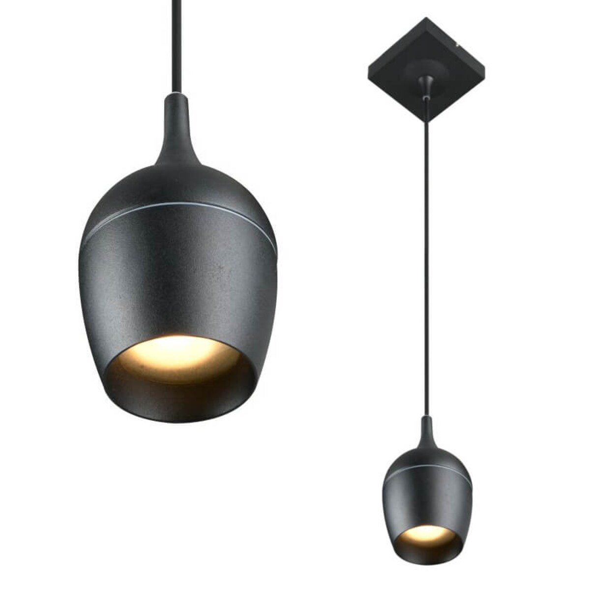 Wisząca lampa metalowa Preston do łazienki IP44 czarna