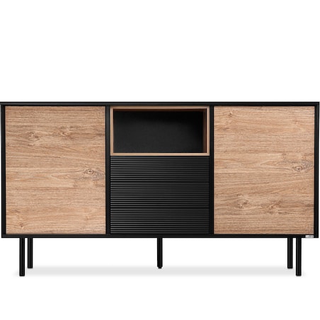 KONSIMO LOFTY Komoda w stylu loft z szufladami i szafkami na wysokich nóżkach