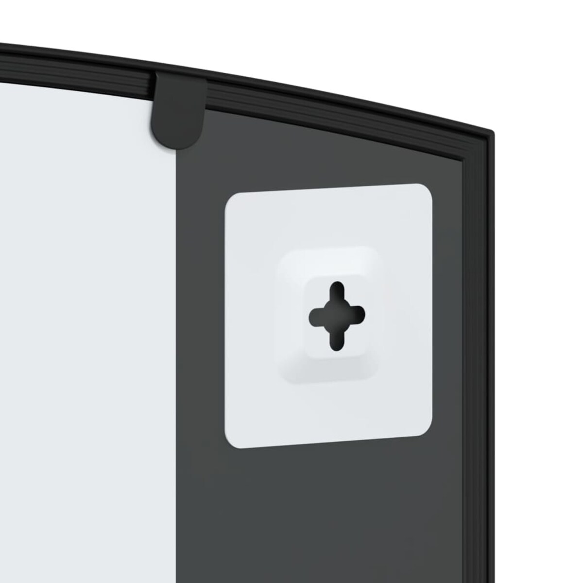 vidaXL Lustro ścienne, czarne, 100x60 cm, zakończone łukiem, żelazo