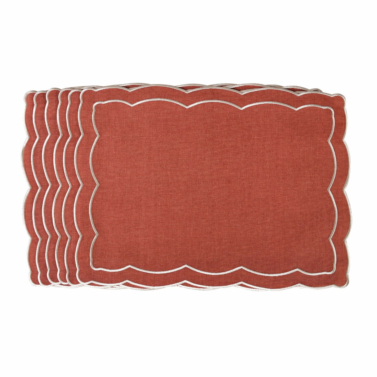 Haftowane podkładki Rust Onde - 6 sztuk