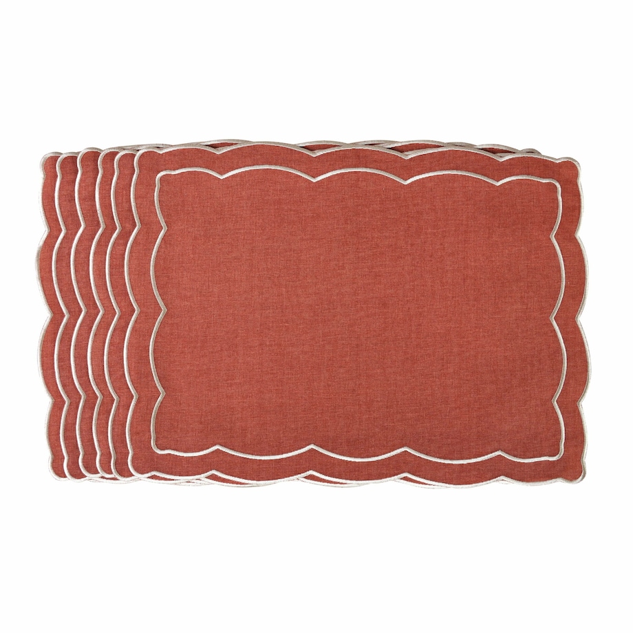 Haftowane podkładki Rust Onde - 6 sztuk