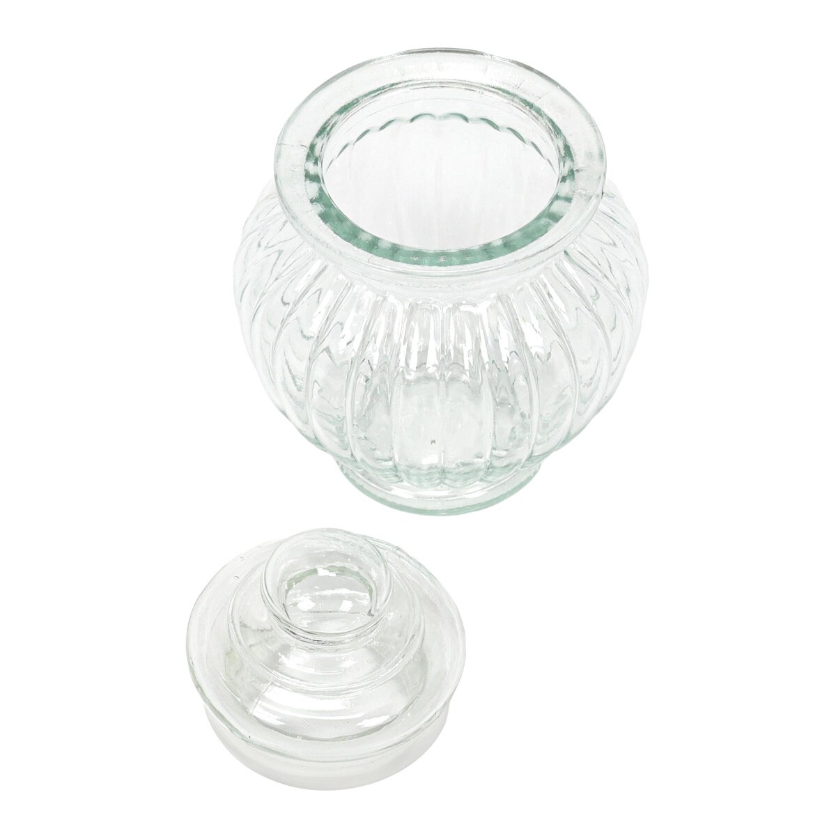 Prążkowany słoik z pokrywką