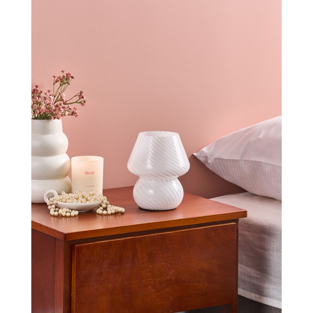 Lampa stołowa LOBO Szkło Biały