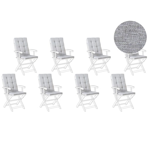 Zestaw 8 poduszek siedziskowych/oparciowych MAUI PREMIUM Szary