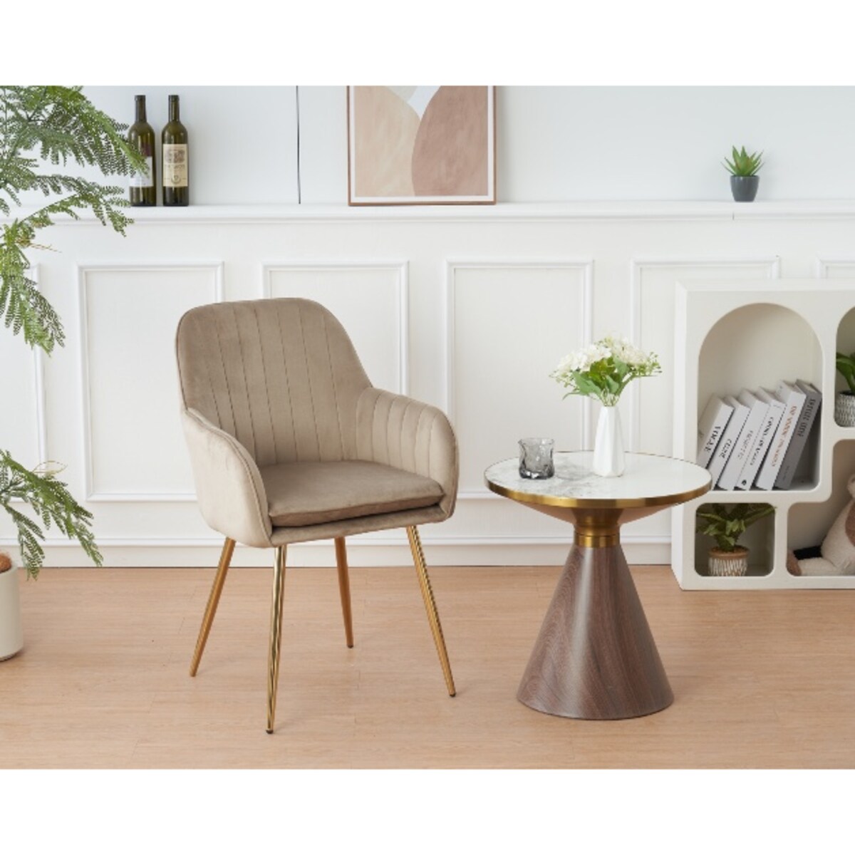 KRZESŁO TAPICEROWANE VELVET WELUR DO SALONU JADALNI KUCHNI COFFEE MIA GOLD