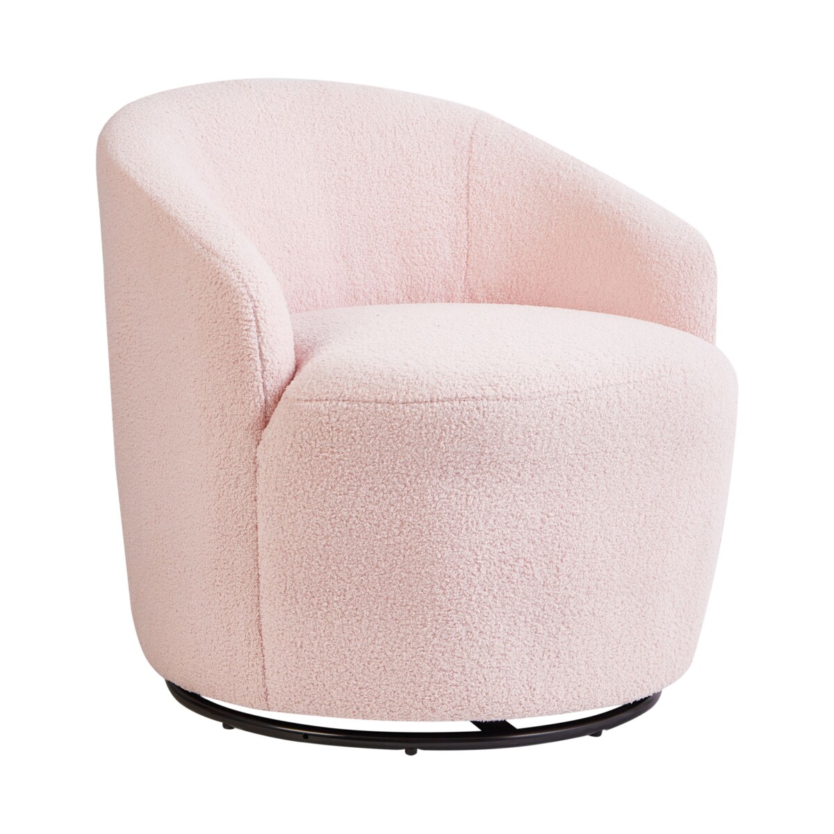 Fotel obrotowy DAVIK Boucle Pastelowy róż