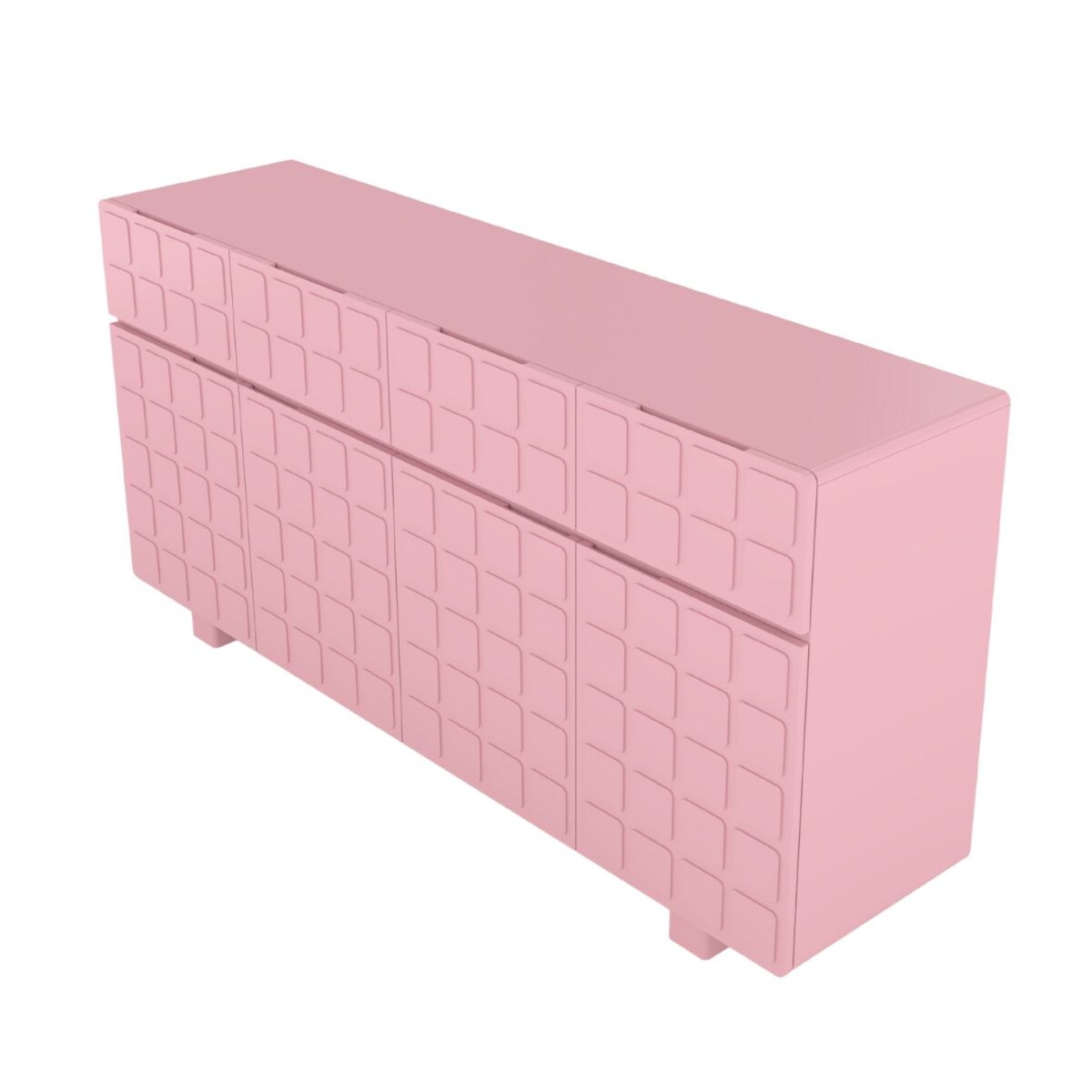 Nowoczesna komoda z frontami 3D Skandica CUBO LONG / kolor pudrowy róż / szer. 169 cm