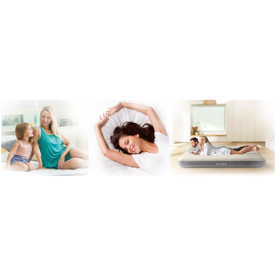 Materac dmuchany turystyczny welurowy z pompką Intex 64012