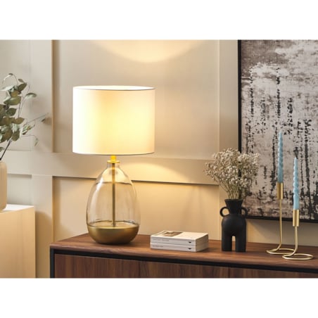 Lampa stołowa złota z białym OKARI