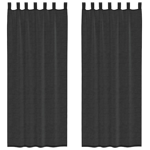 vidaXL Zasłony woalowe z zakładką na górze 2 szt. Czarne