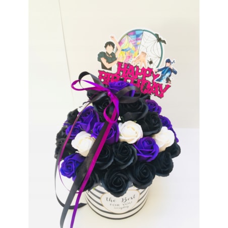 FLOWER BOX DUŻY kwiaty mydlane URODZINY z WEDNESDAY ADAMS prezent happy