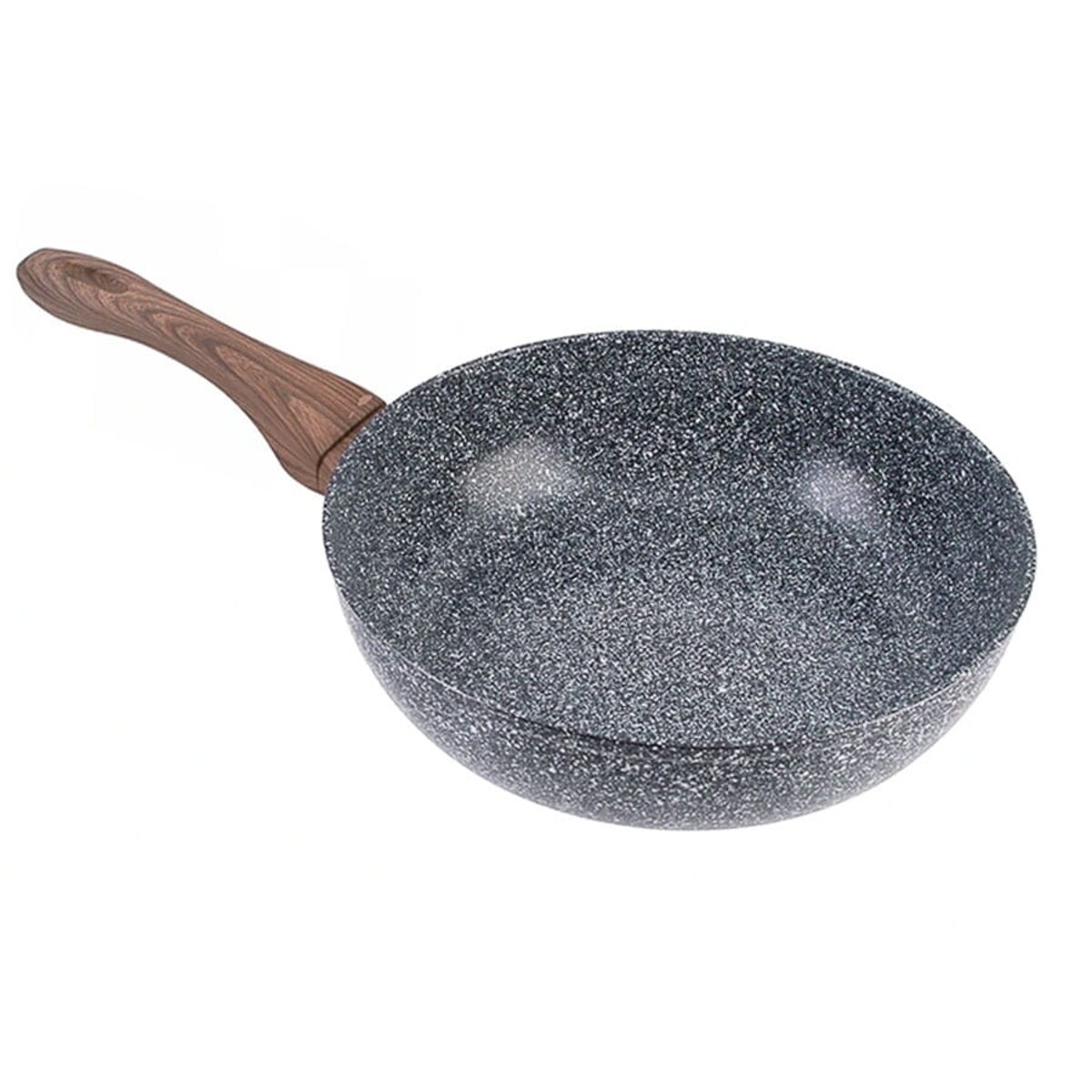 Patelnia wok z pokrywką 24cm indukcja gaz KINGHOFF granit wood