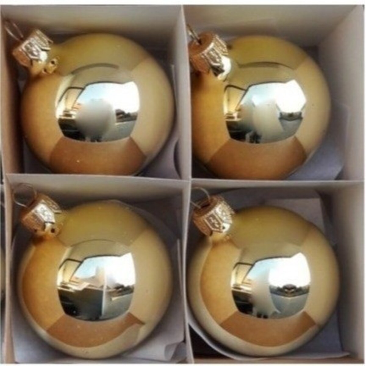 Bombka szklana 4 szt. Ø 10 cm AMALA złota błysk