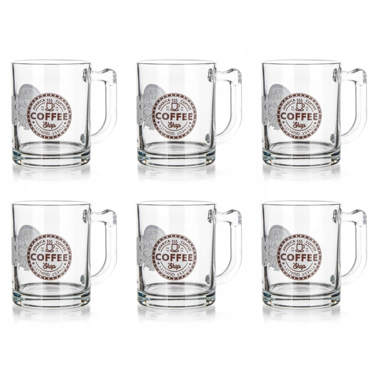 KUBEK SZKLANY 6szt 345 ml na kawę herbatę napoje prezenty zioła szklanka