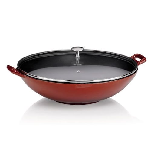 Wok z pokrywką 4 l (czerwony) Calido Kela