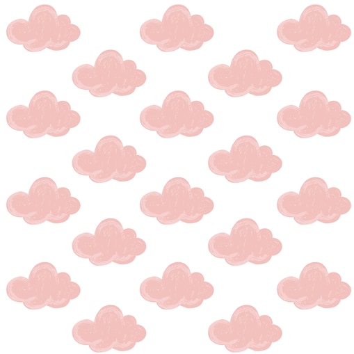 Naklejki Dla Dzieci Różowe Chmury Pastelowe Chmurki Styl Boho Zestaw 60x30cm