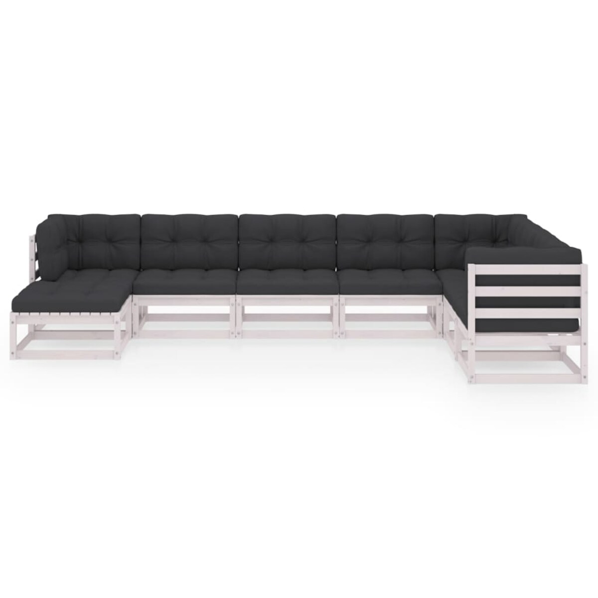 vidaXL 8-cz. zestaw mebli ogrodowych z poduszkami, lite drewno sosnowe