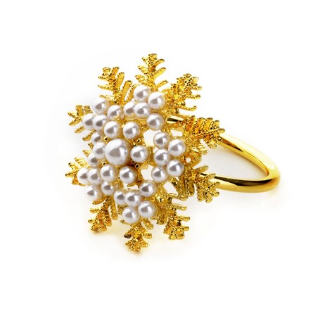 ADRIANNE Serwetnik złota śnieżynka 4,5cmx4cmxh5cm