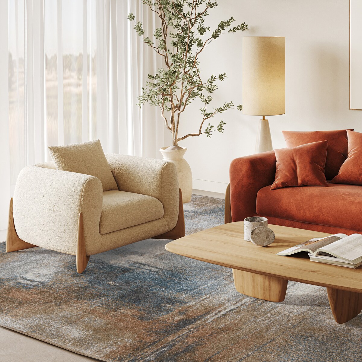 Dywan Lunera 200x300 cm Abstrakcyjny Wielokolorowy