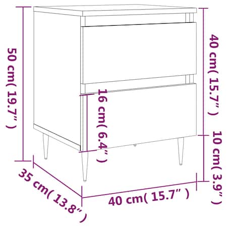 vidaXL Szafki nocne, 2 szt., czarne, 40x35x50 cm