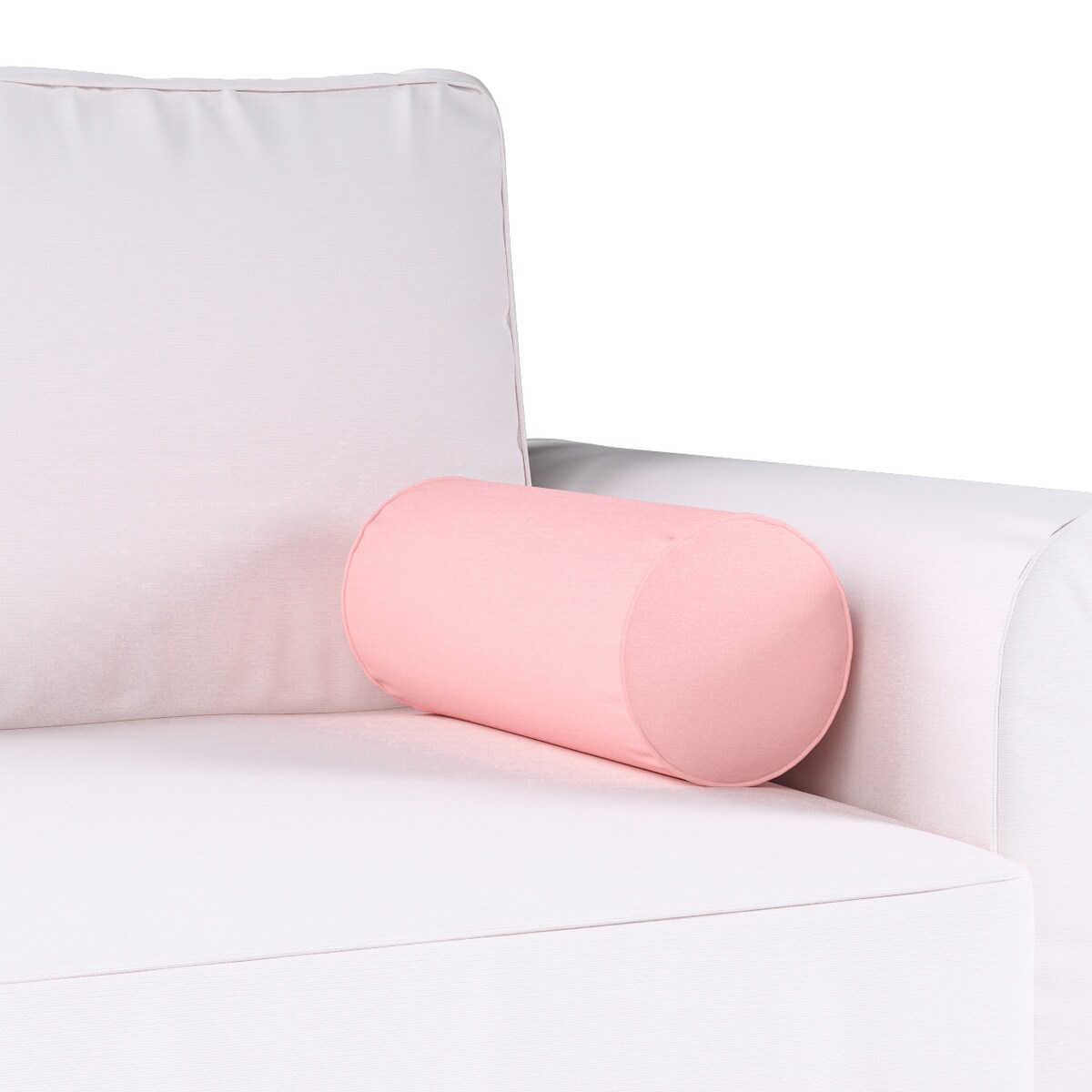 Poduszka wałek prosty, pudrowy róż, Ø16 x 40 cm, Loneta