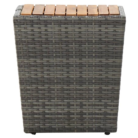 vidaXL Stolik herbaciany, szary, 41,5x41,5x43 cm, rattan PE i akacja