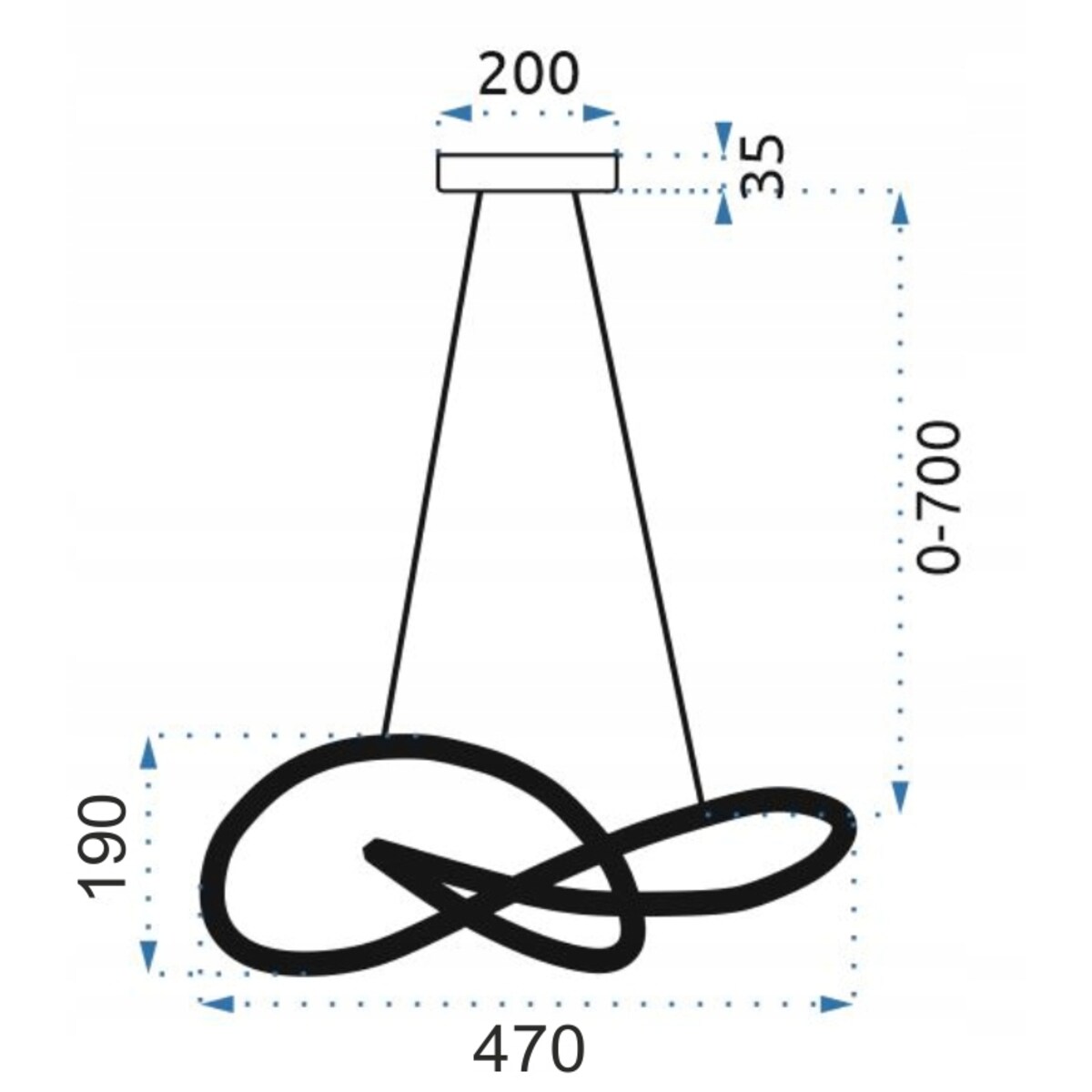 Lampa Sufitowa Wisząca Metal Ring Gold Led + Pilot