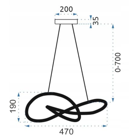 Lampa Sufitowa Wisząca Metal Ring Gold Led + Pilot