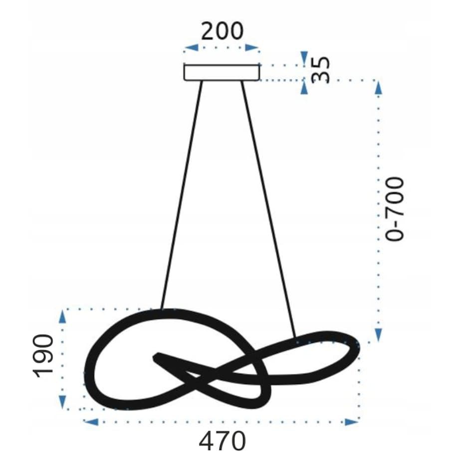 Lampa Sufitowa Wisząca Metal Ring Gold Led + Pilot