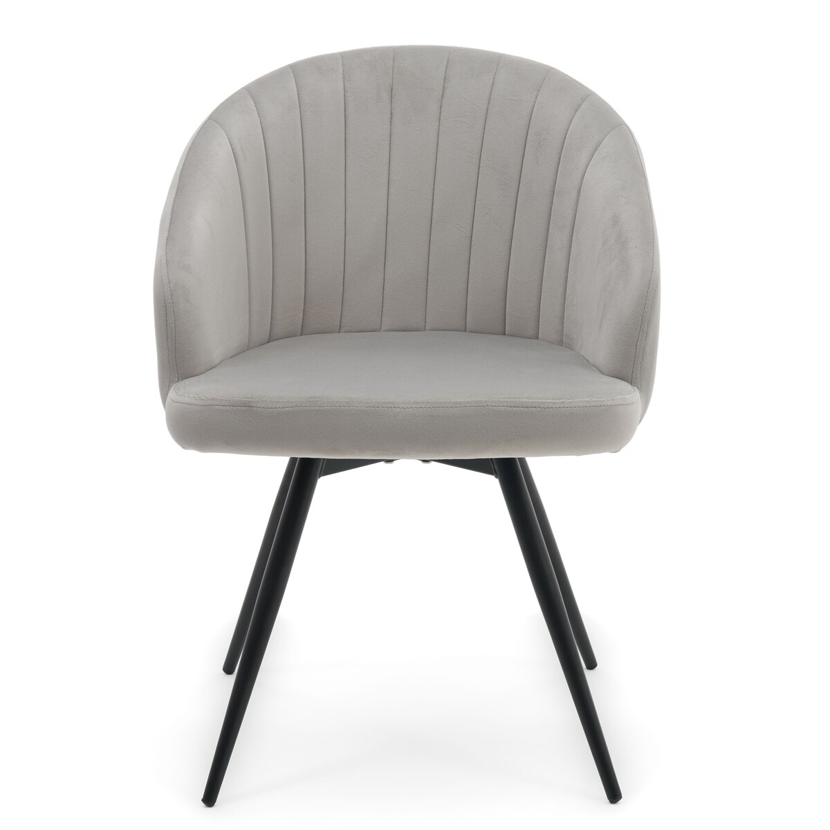 Krzesło tapicerowane obrotowe welurowe do salonu MODENA jasnoszare