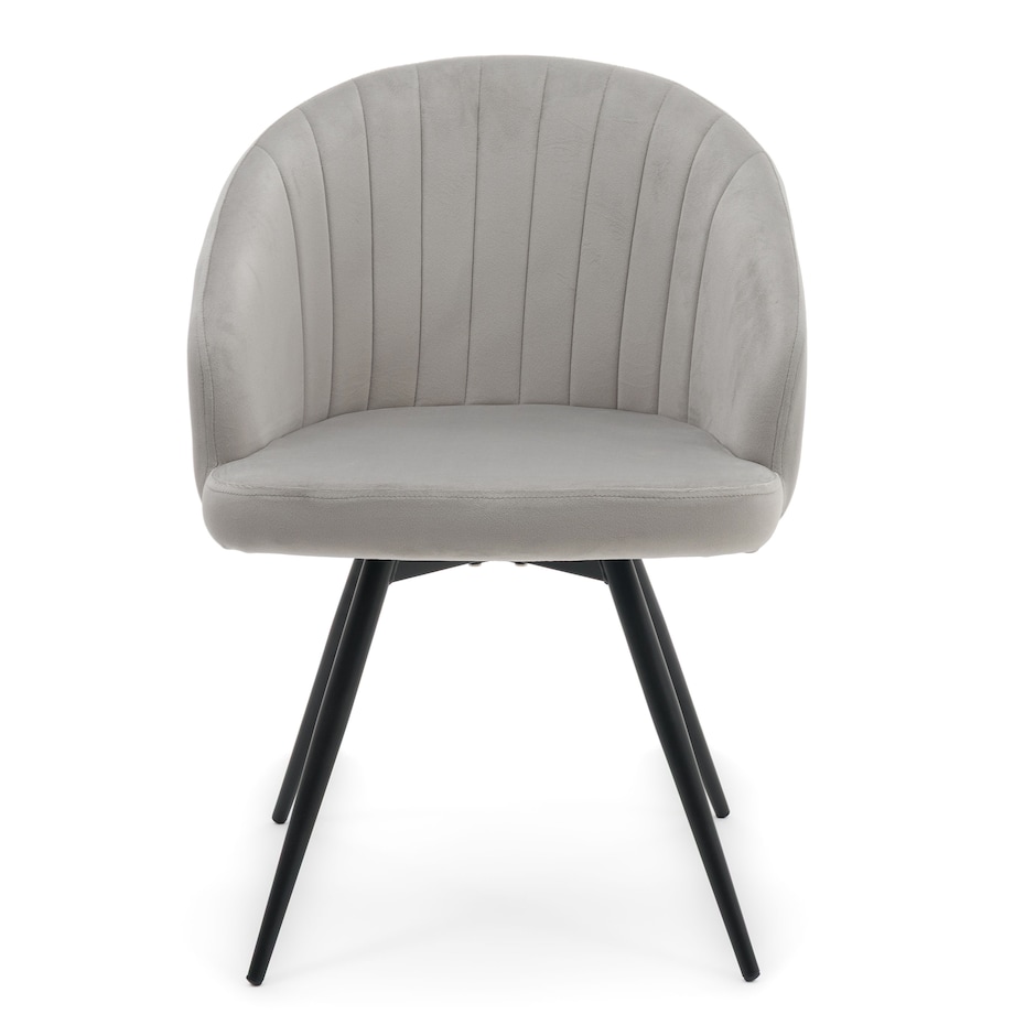 Krzesło tapicerowane obrotowe welurowe do salonu MODENA jasnoszare