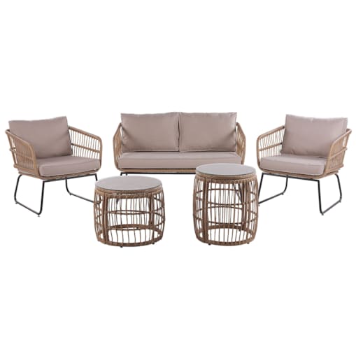 Zestaw ogrodowy rattanowy 4-osobowy beżowy RAVELLO