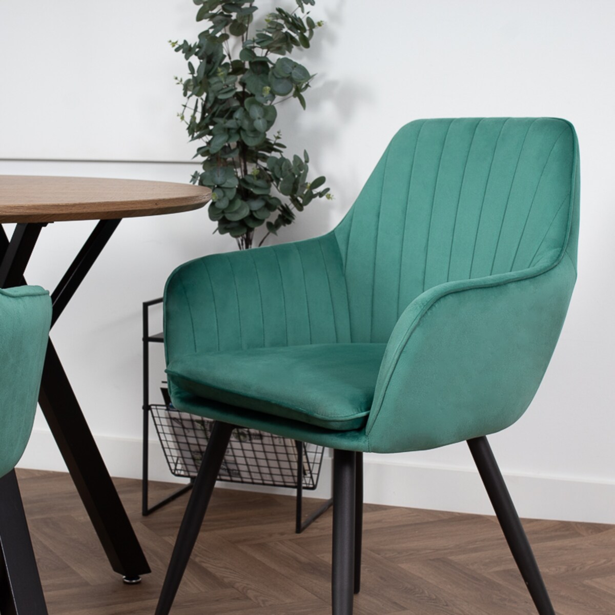 Krzesło tapicerowane welurowe fotel do salonu jadalni