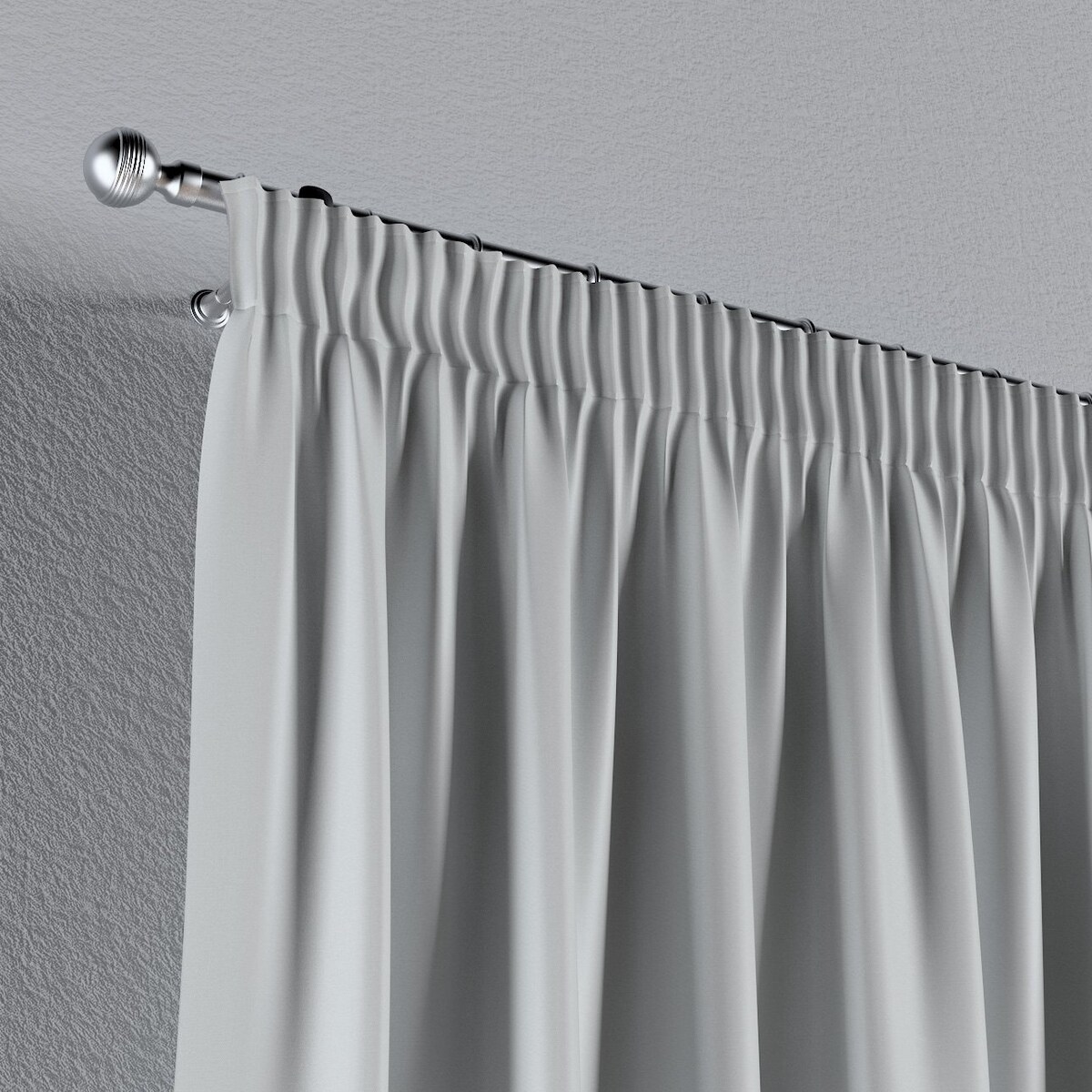 Zasłona na taśmie marszczącej 1 szt. 130x245 gołębi srebrny z połyskiem