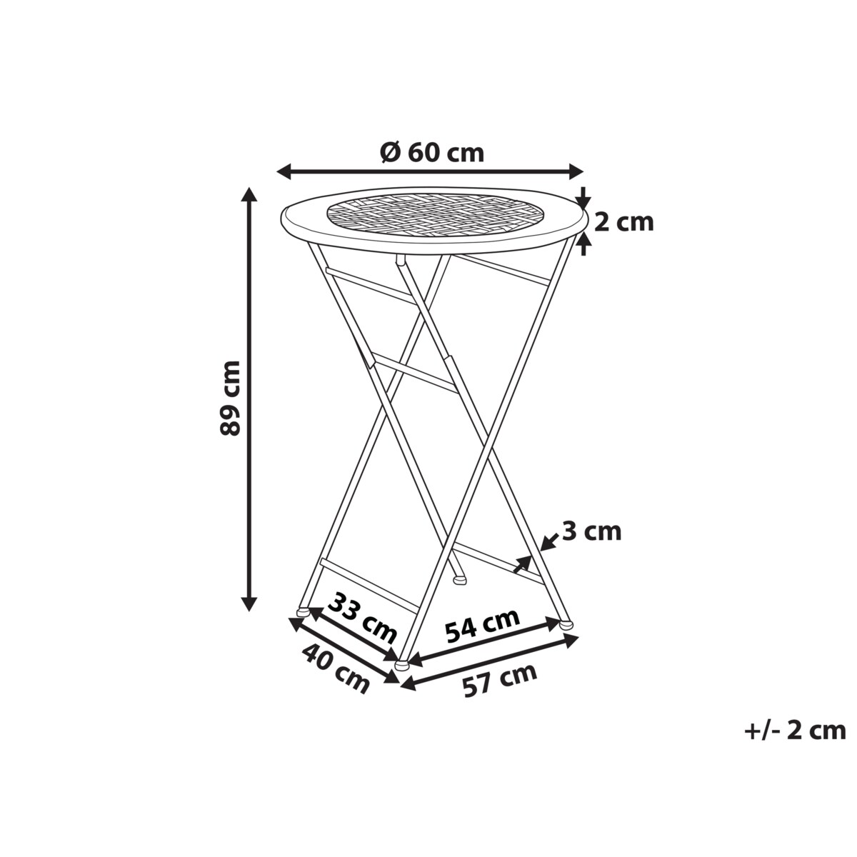 Stolik ogrodowy barowy metalowy  60 cm zielony BIVIO