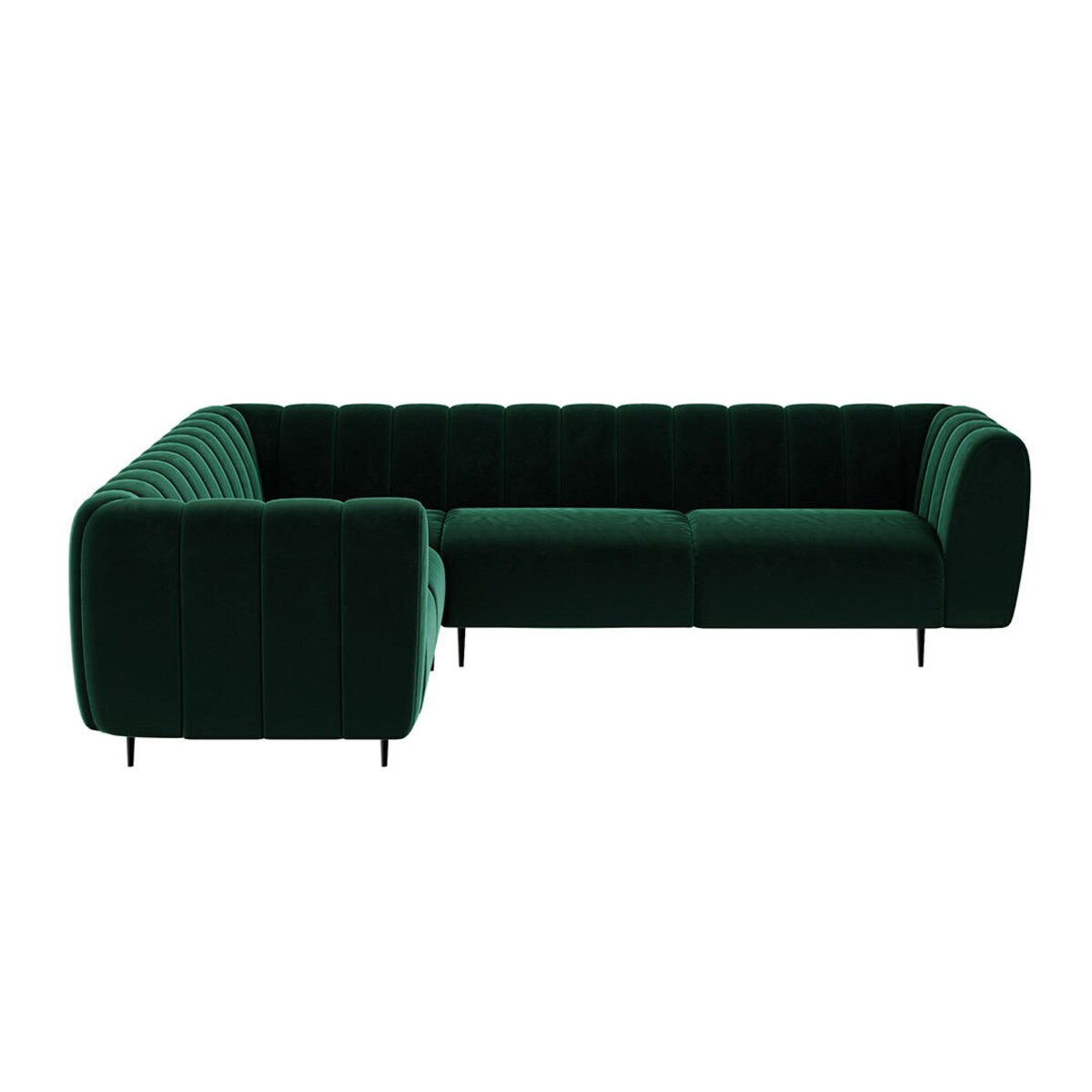 Shel Sofa narożna - ciemnozielona