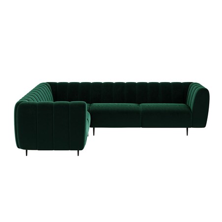 Shel Sofa narożna - ciemnozielona