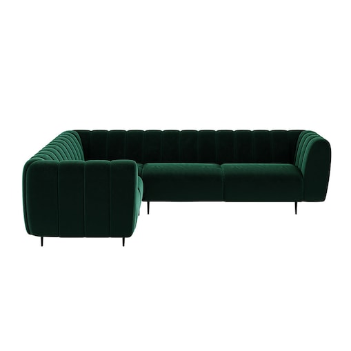 Shel Sofa narożna - ciemnozielona