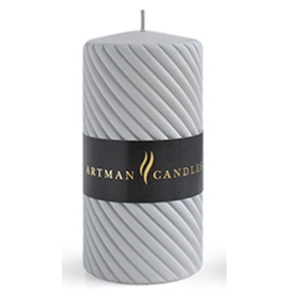 Świeca CAROLINE MAT walec duży 7x17,5cmparafinowa szara