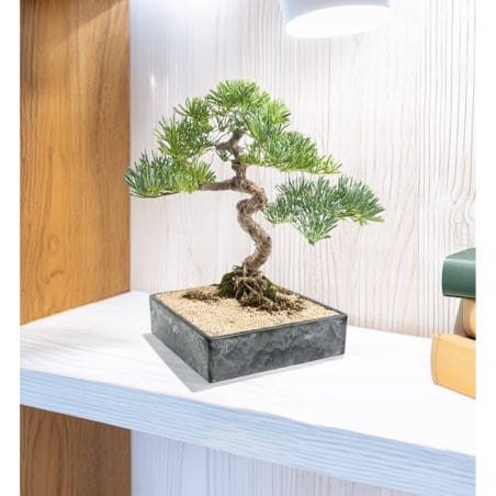 DONICZKA NA BONSAI 25x25cm KWADRATOWA NISKA PŁYTKA IMITACJA MARMURU DUŻA