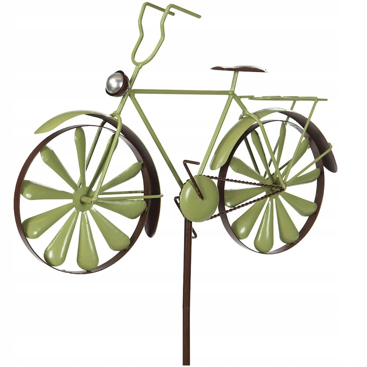 WIATRAK OGRODOWY METALOWY DO OGRODU DO WBICIA ROWER ZIELONY DUŻY 50cm