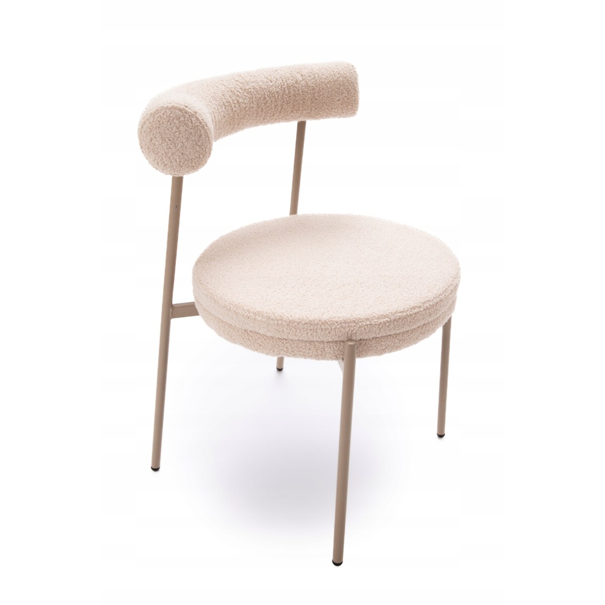 ZESTAW 2 SZTUK Krzesła VELO Beżowe TEDDY Tapicerowane Nowoczesne Jadalnia